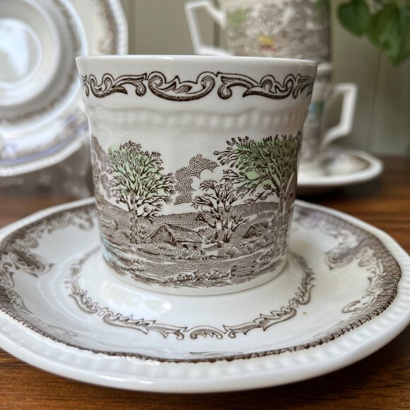 Shakespeare's Sonets Kensington Anne Hathaway 4 Ironstone Pair Cups & Saucers - Picture 5 of 16